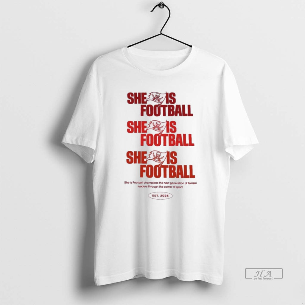 Official Tampa Bay Buccaneers She Is Football Champions Est 2025