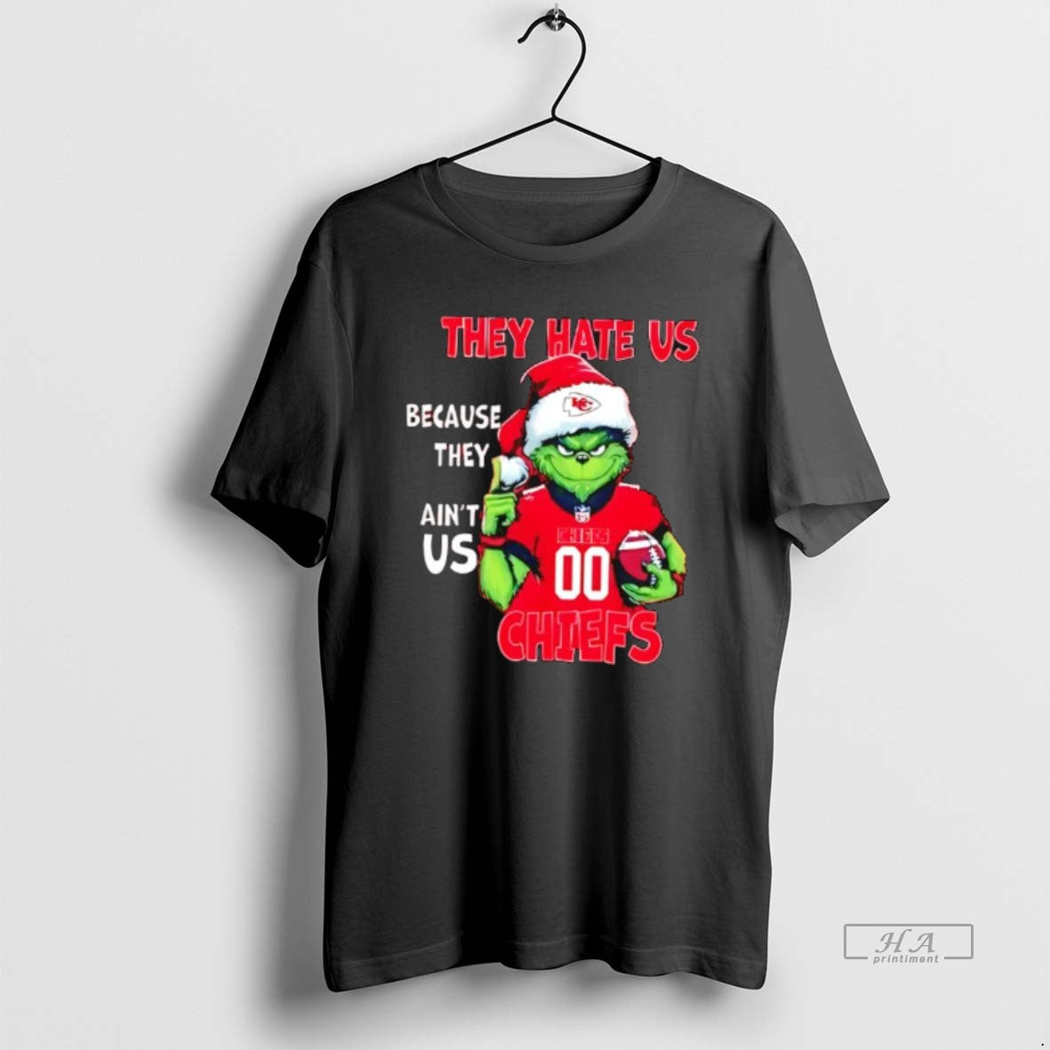 Official They Hate Us Because They Aint Us Kansas City Chiefs Grinch Santa
