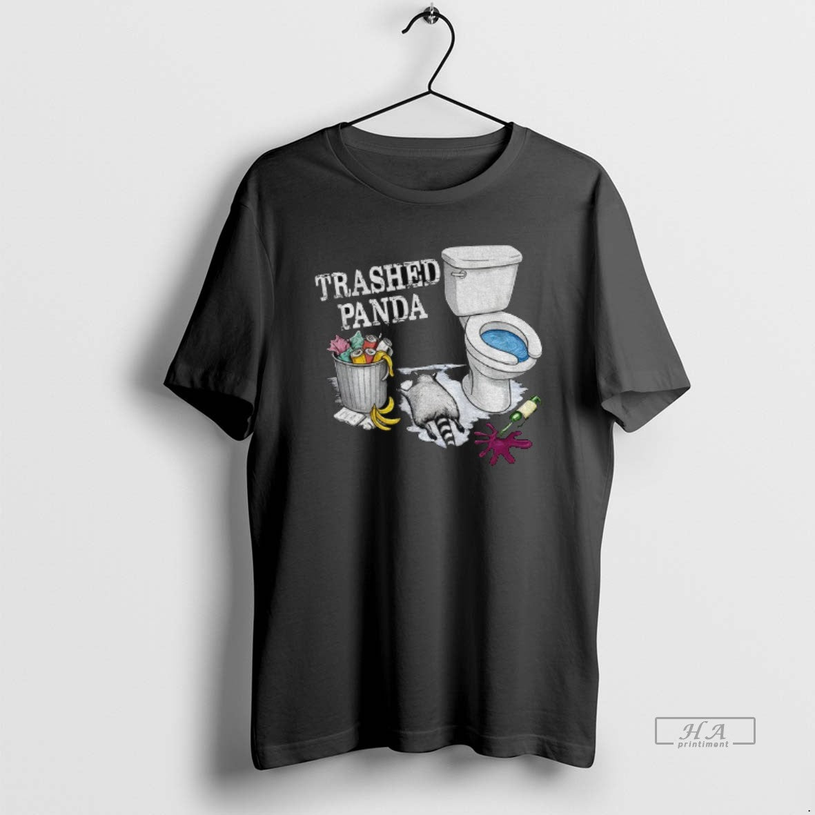 Official Trashed Panda Funny Drunk Raccoon Party Animal Joke Graphic