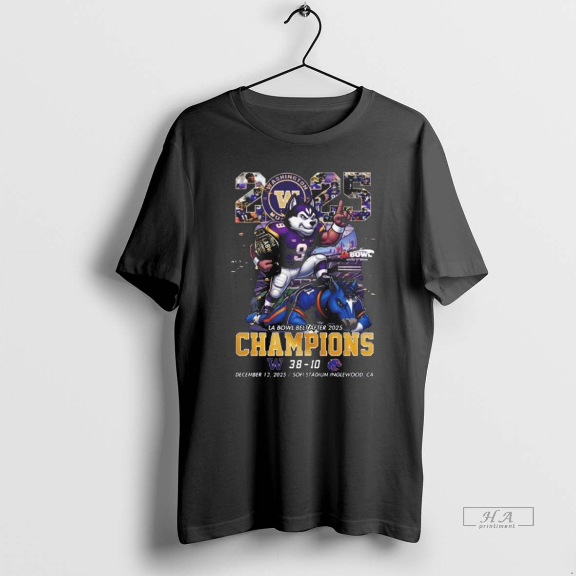 Official Washington Huskies Wins Boise State Broncos At La Bowl Belt After 2025 Champions Mascot