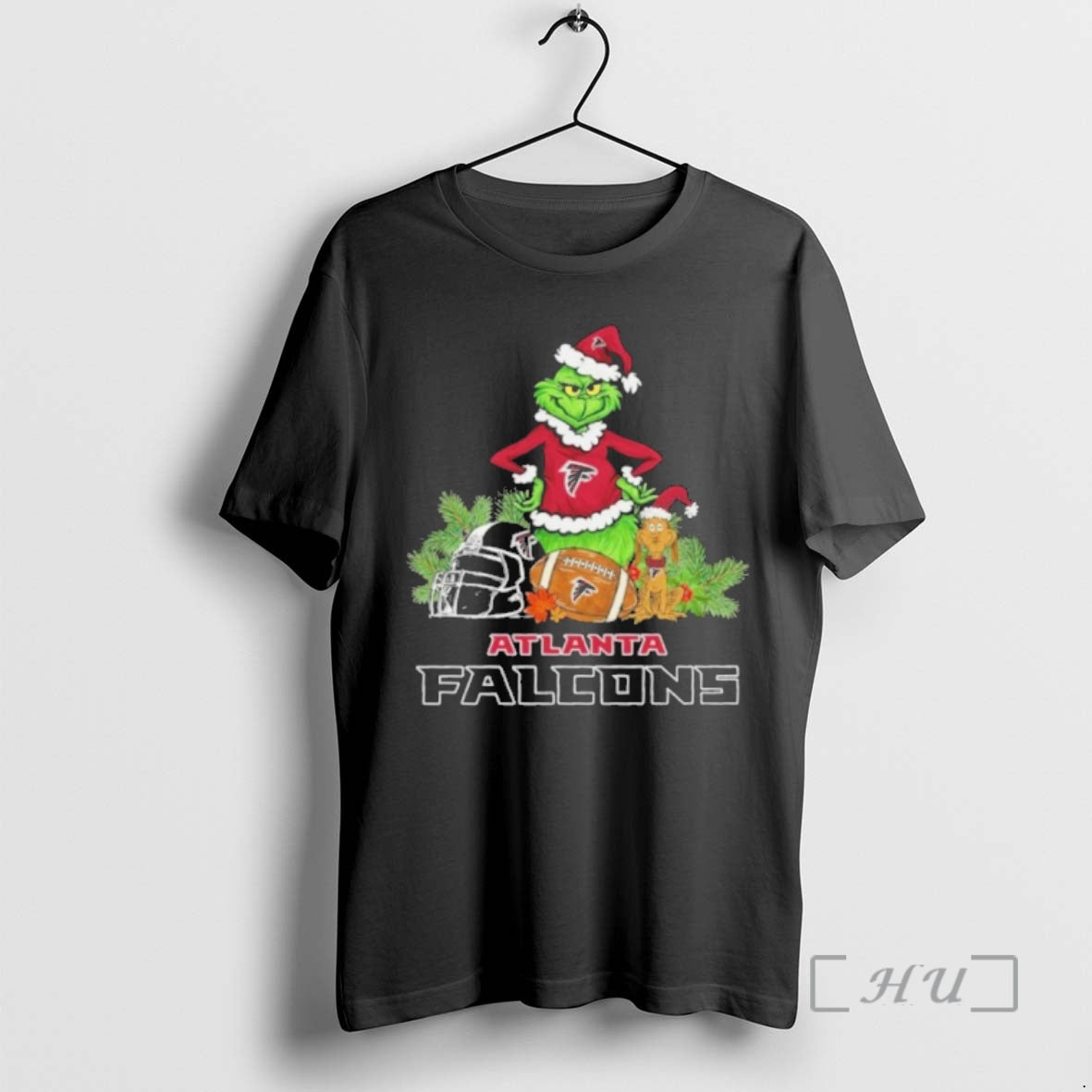 Officials 2025 Santa Grinch X Dog Ball Merry Christmas Atlanta Falcons Logo Premium T Shirts