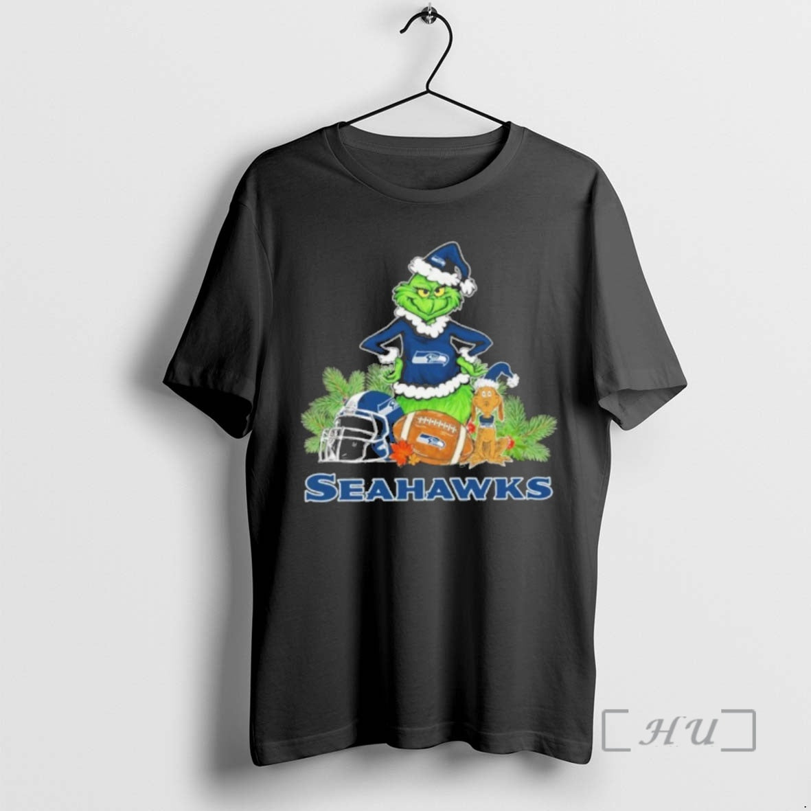 Officials 2025 Santa Grinch X Dog Ball Merry Christmas Seahawks Logo Premium T Shirts Sweater