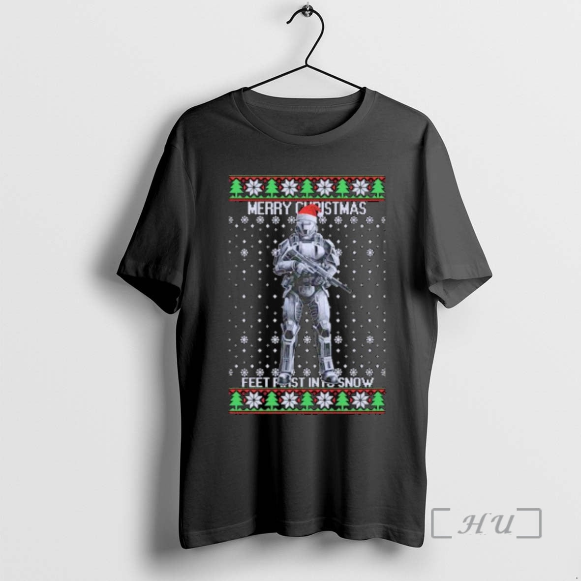 Officials Airsoft Odst Merry Xmas Feet First Into Snow Ugly Christmas Ornaments Premium T Shirts