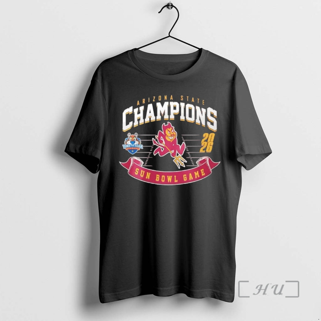 Officials Arizona State Sun Devils 2026 Sun Bowl Champions Football Field Premium T Shirts Sweater