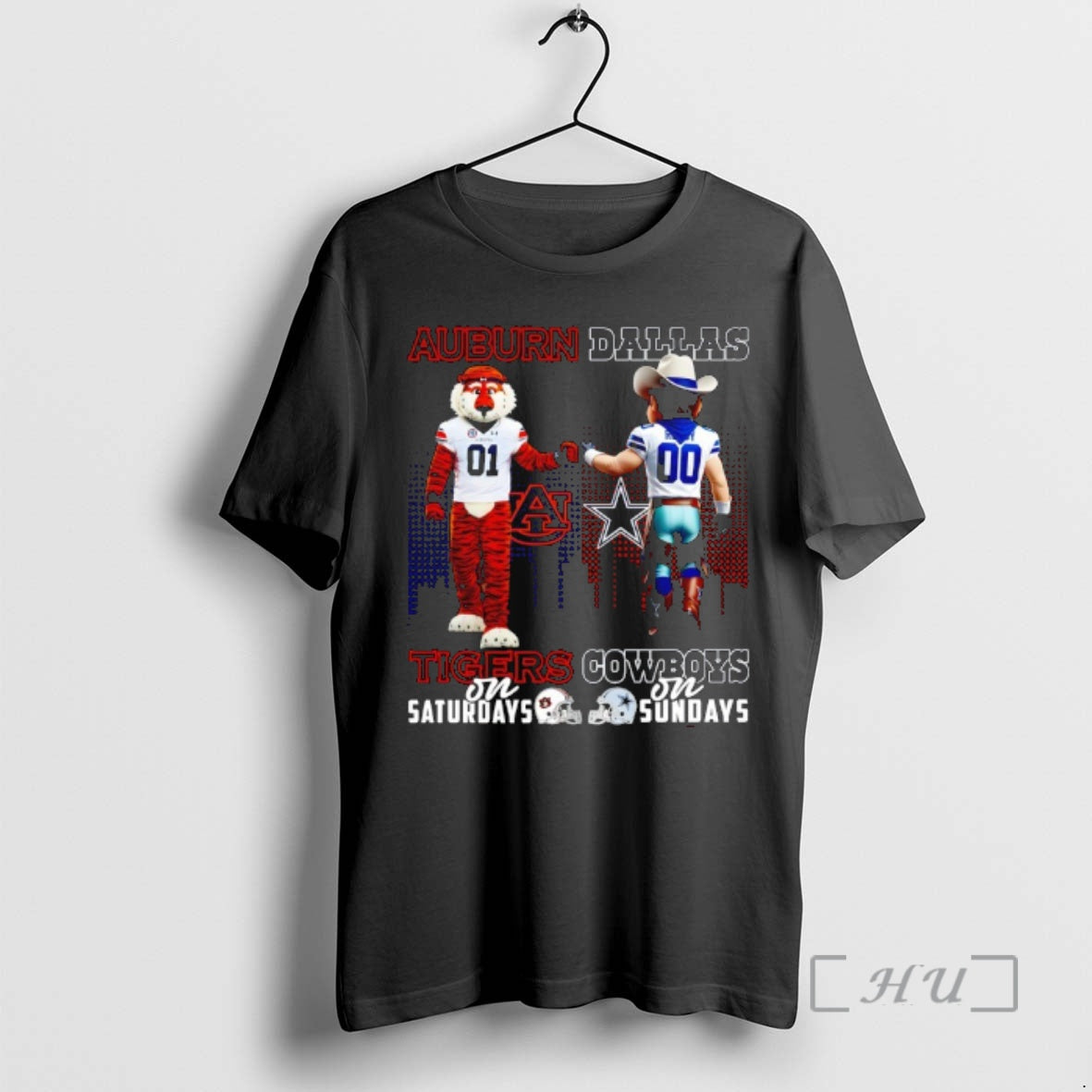 Officials Auburn Tigers On Saturdays X Dallas Cowboys On Sundays Mascot Premium T Shirts Sweater