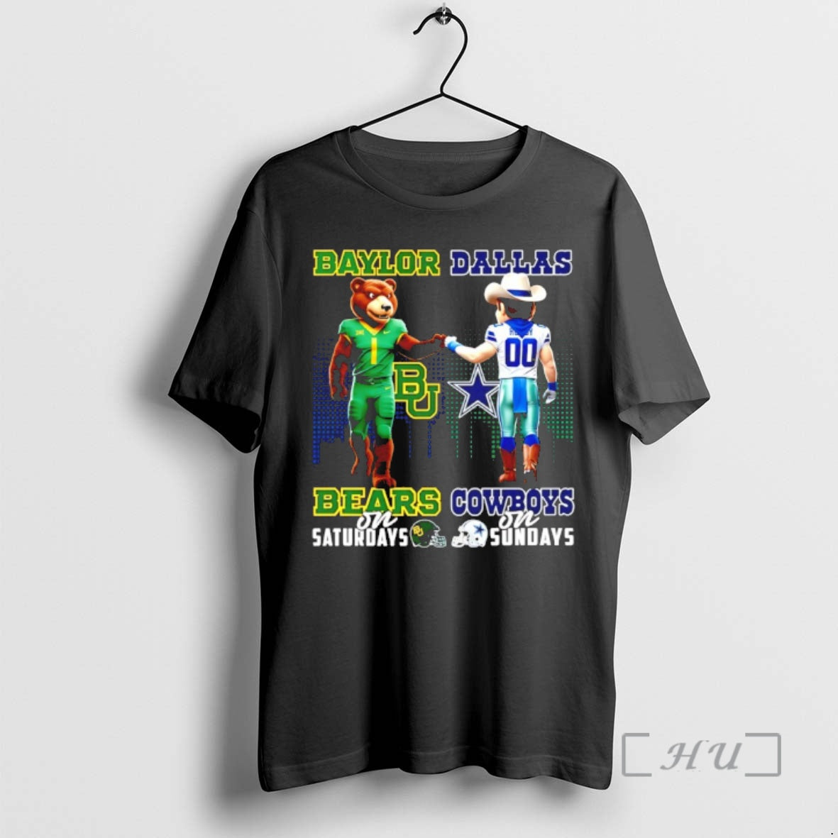 Officials Baylor Bears On Saturdays Vs Dallas Cowboys On Sundays Mascot Skyline Premium T Shirts