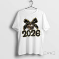 Officials Black And Gold Sequins Glitter Faux Sparkly Happy New Year 2026 Premium T Shirts