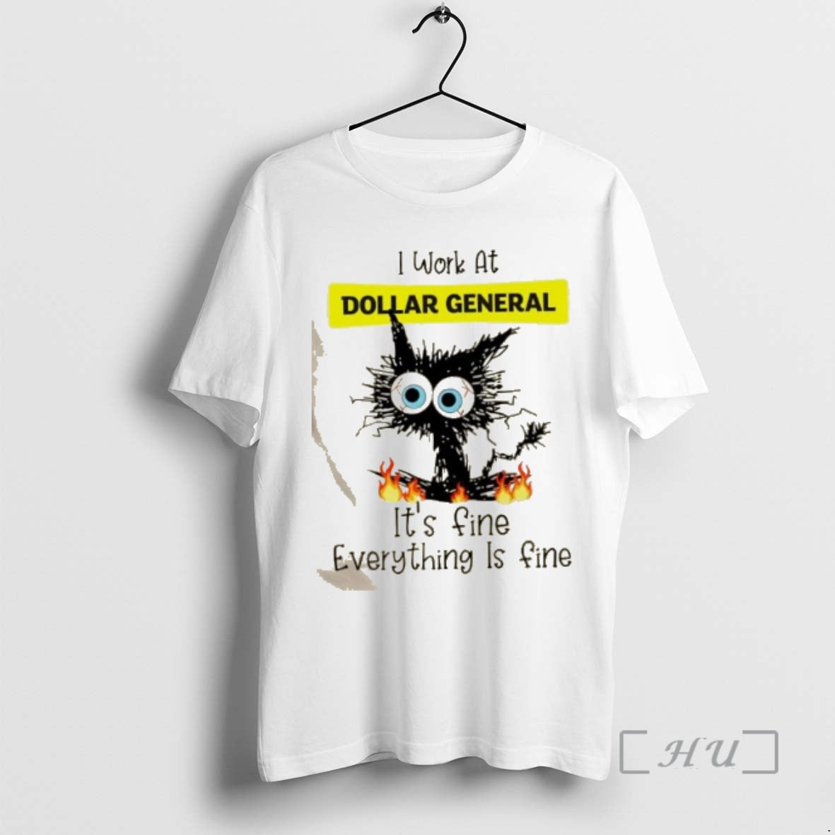 Officials Black Cat I Work At Dollar General Its Fine Everything Is Fine Premium