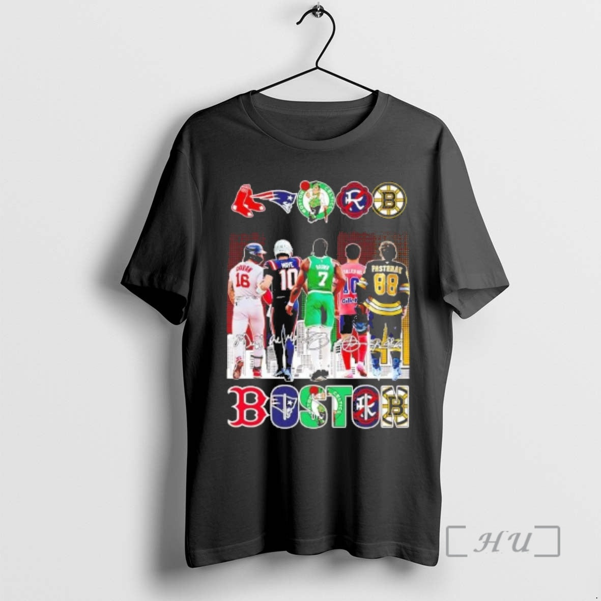 Officials Boston Sports Teams Players Signatures Skyline
