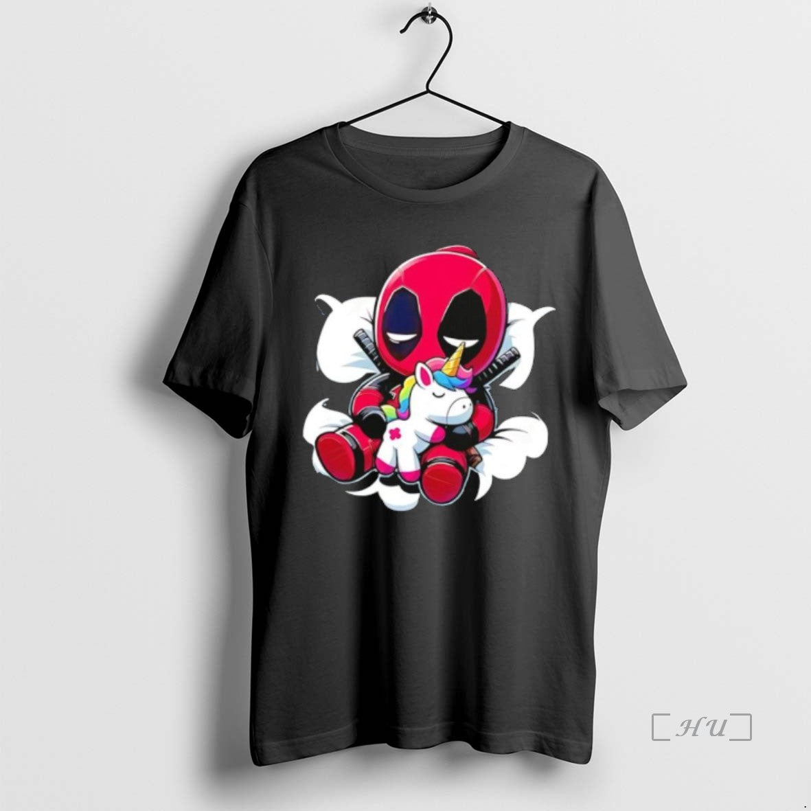 Officials Deadpool Hug The Unicorn Cartoon