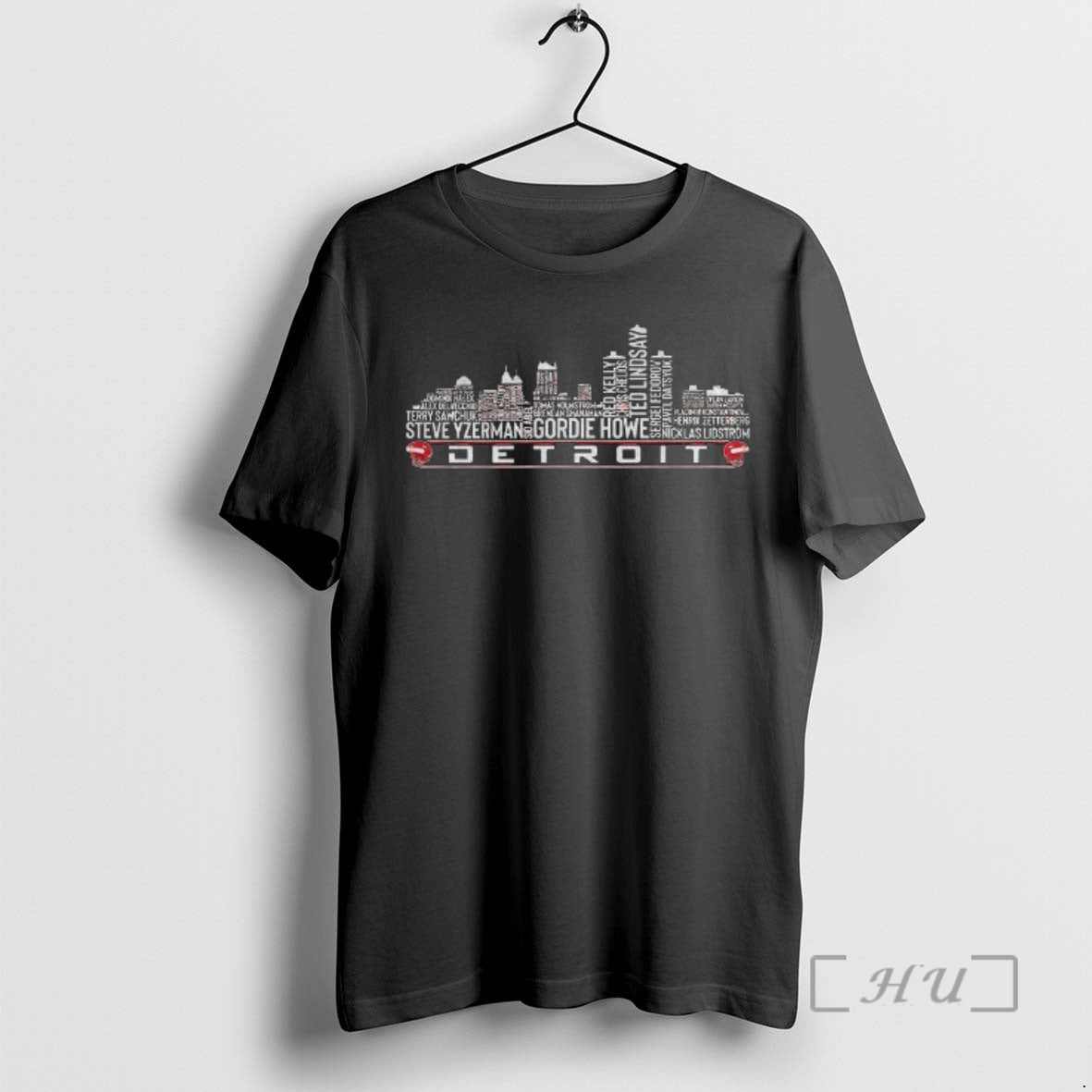 Officials Detroit Red Wings Hockey City Skyline Greatest Of All Time Team Legends Gordie Howe