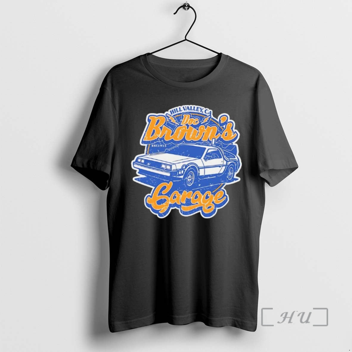 Officials Doc Browns Garage Back To The Future Films Hill Valley Ca Premium T Shirts