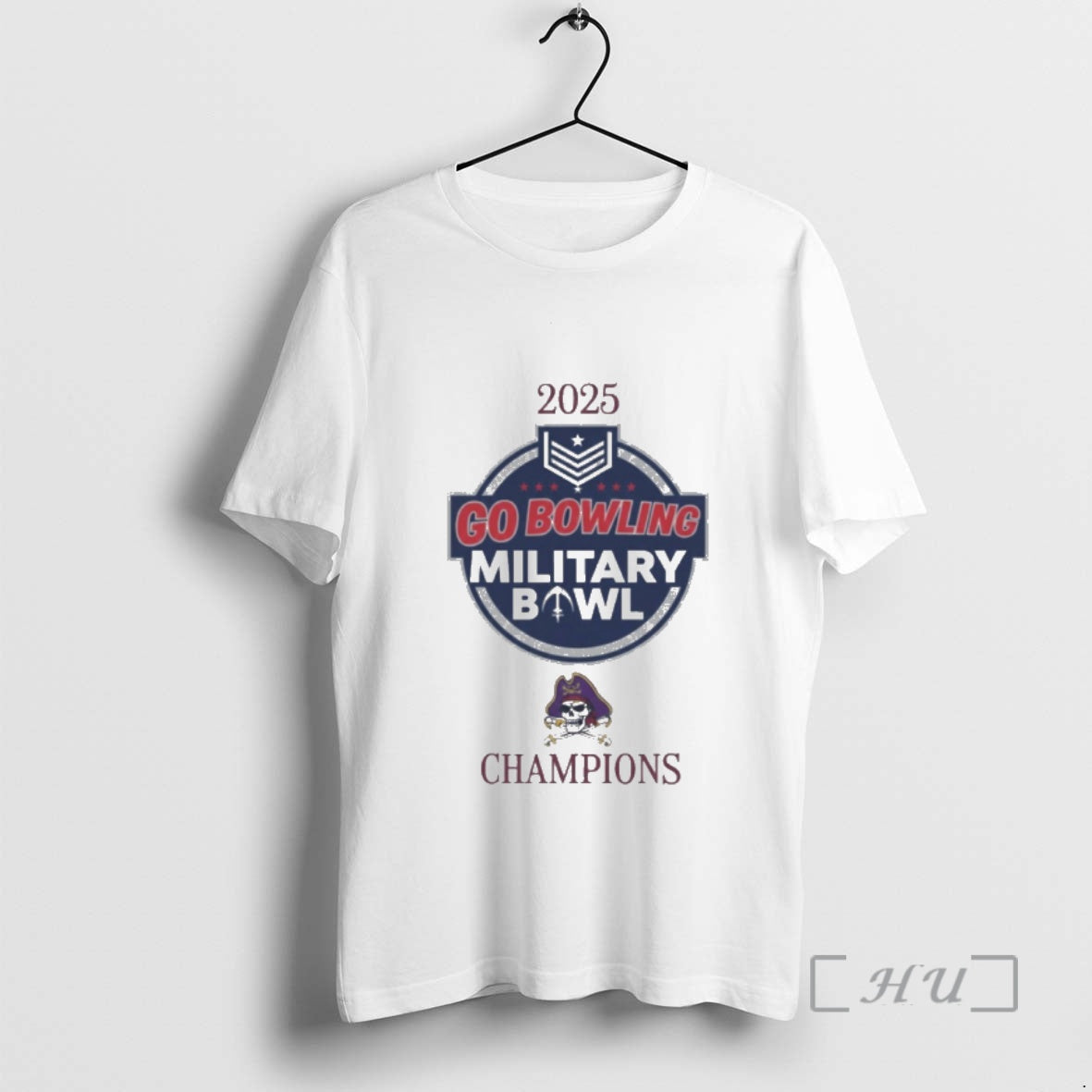 Officials Ecu East Carolina Pirates 2025 Go Bowling Military Bowl Champions Premium T Shirts Sweater