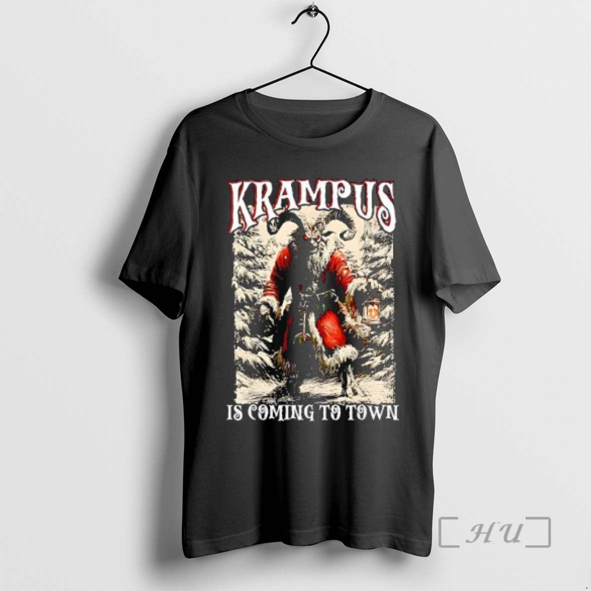 Officials Evil Krampus Wearing Santa Suit Is Coming To Town Dark Humor Christmas Premium