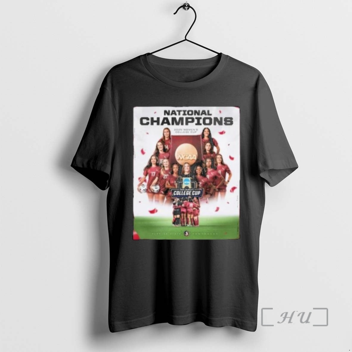 Officials Fsu Womens Soccer Ncaa College Cup 2025 National Champions Circle Black Premium T Shirts