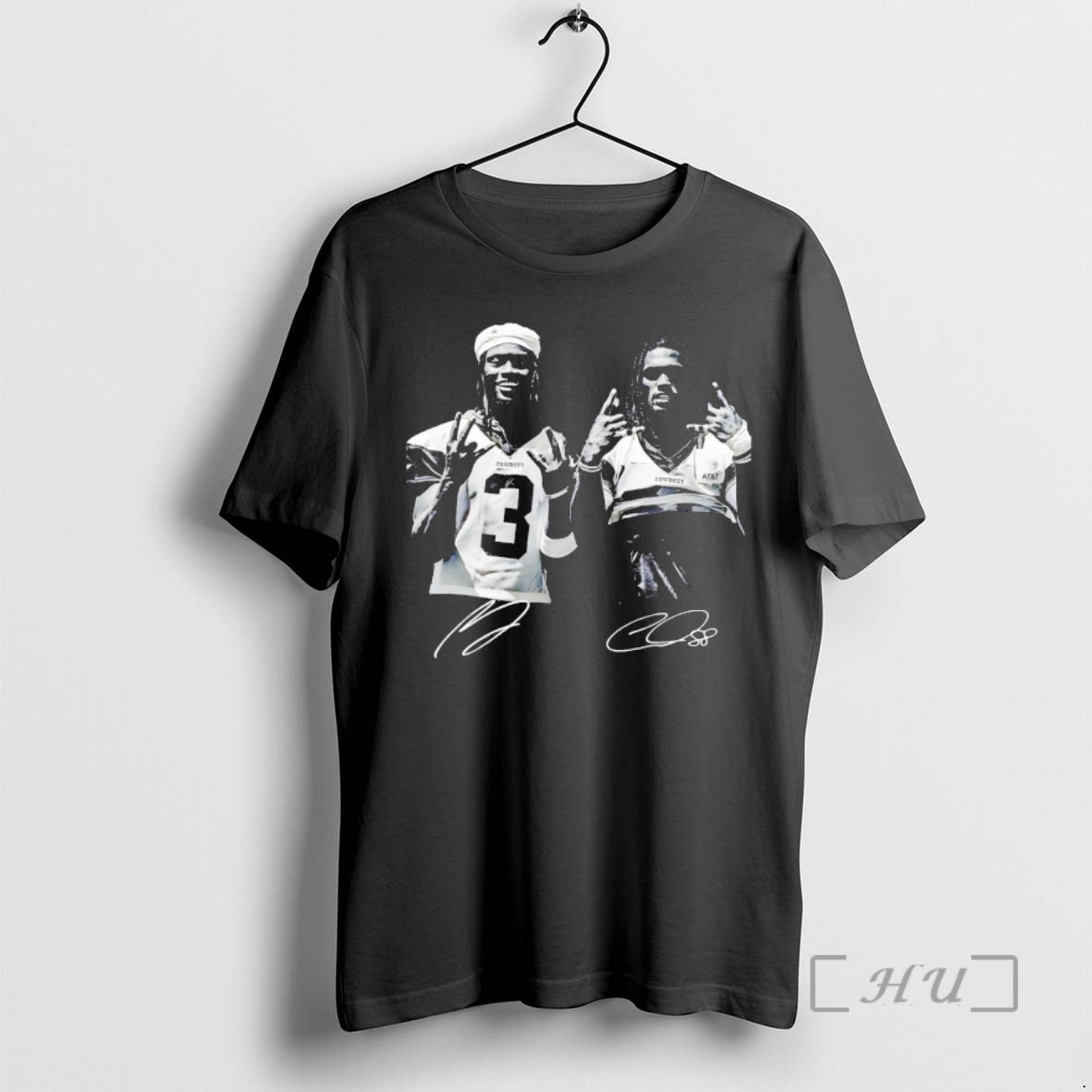 Officials George Pickens And Ceedee Lamb Rock And Roll Hand Dallas Cowboys Football Signature Vintage