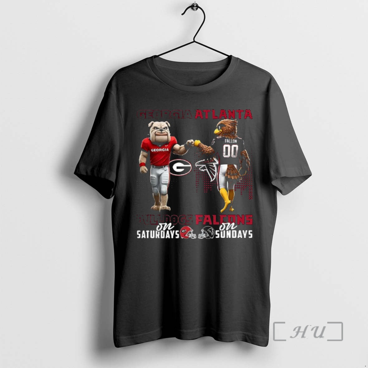 Officials Georgia Bulldogs On Saturdays Vs Atlanta Falcons On Sundays Mascot Premium T Shirts Sweater