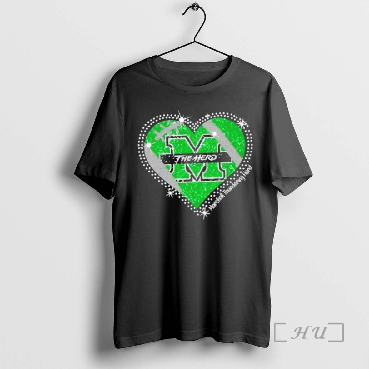 Officials Glitter Heart Marshall Thundering Herd Football Logo