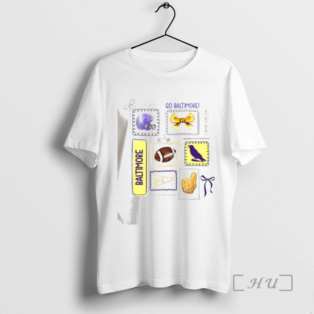 Officials Go Baltimore Football Helmet Bow 1 Fan Graphic Team Spirit Premium T Shirts Sweater