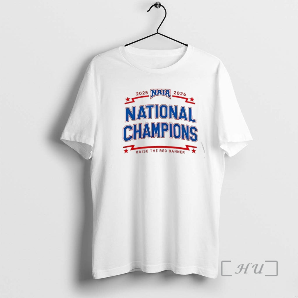 Officials Grand View Vikings Naia National Champions Raise The Red Banner Logo Double Sided Graphic