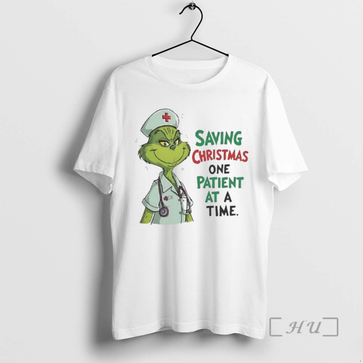 Officials Grinch Green Saving Christmas One Patient At A Time Nurse Premium T Shirts Sweater