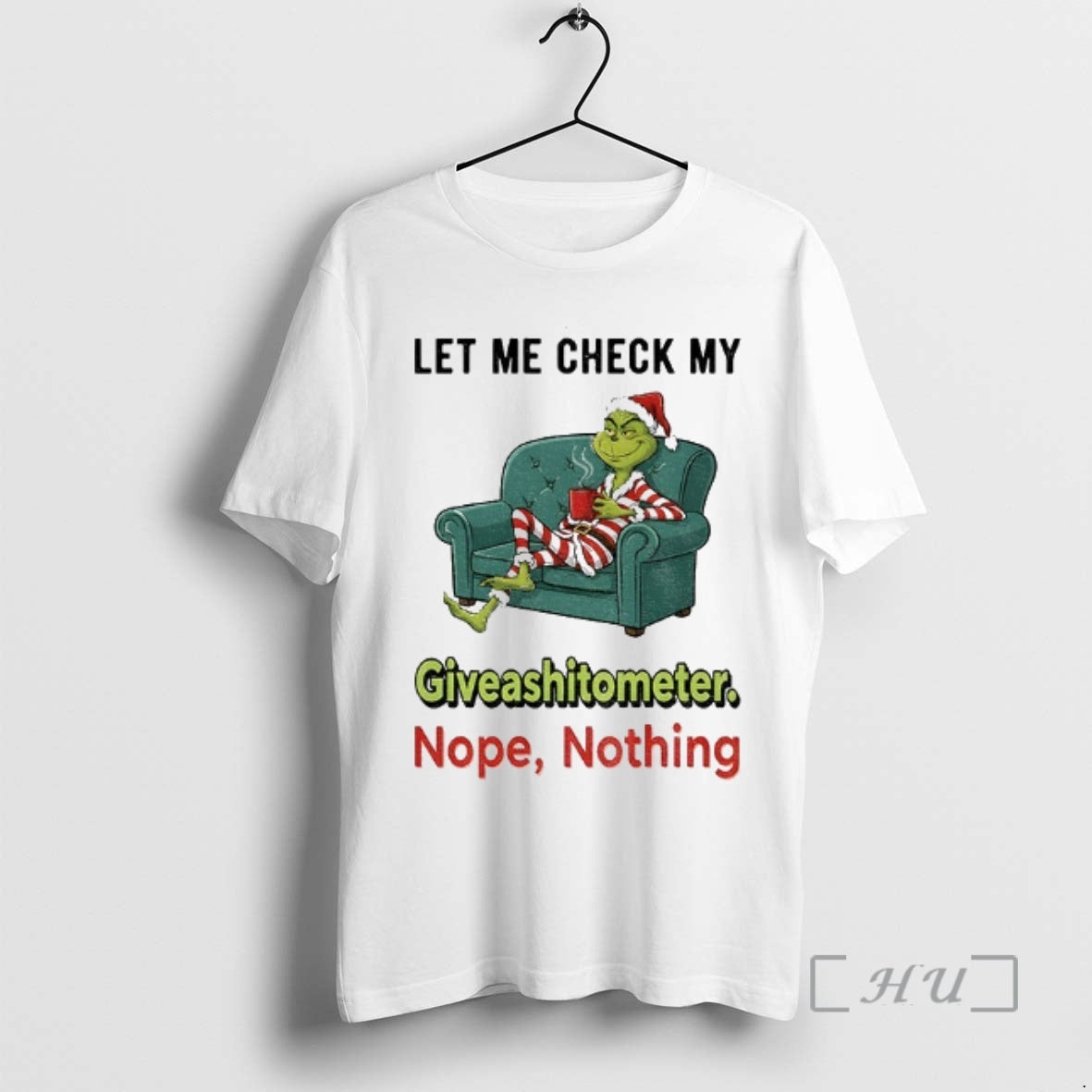 Officials Grinch Santa Let Me Check My Giveashittometer Nope Nothing Christmas Premium T Shirts Sweater