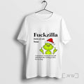Officials Grinch Santa Middle Finger Fuckzilla Definition A Monstrous Version Of Yourself Christmas Premium