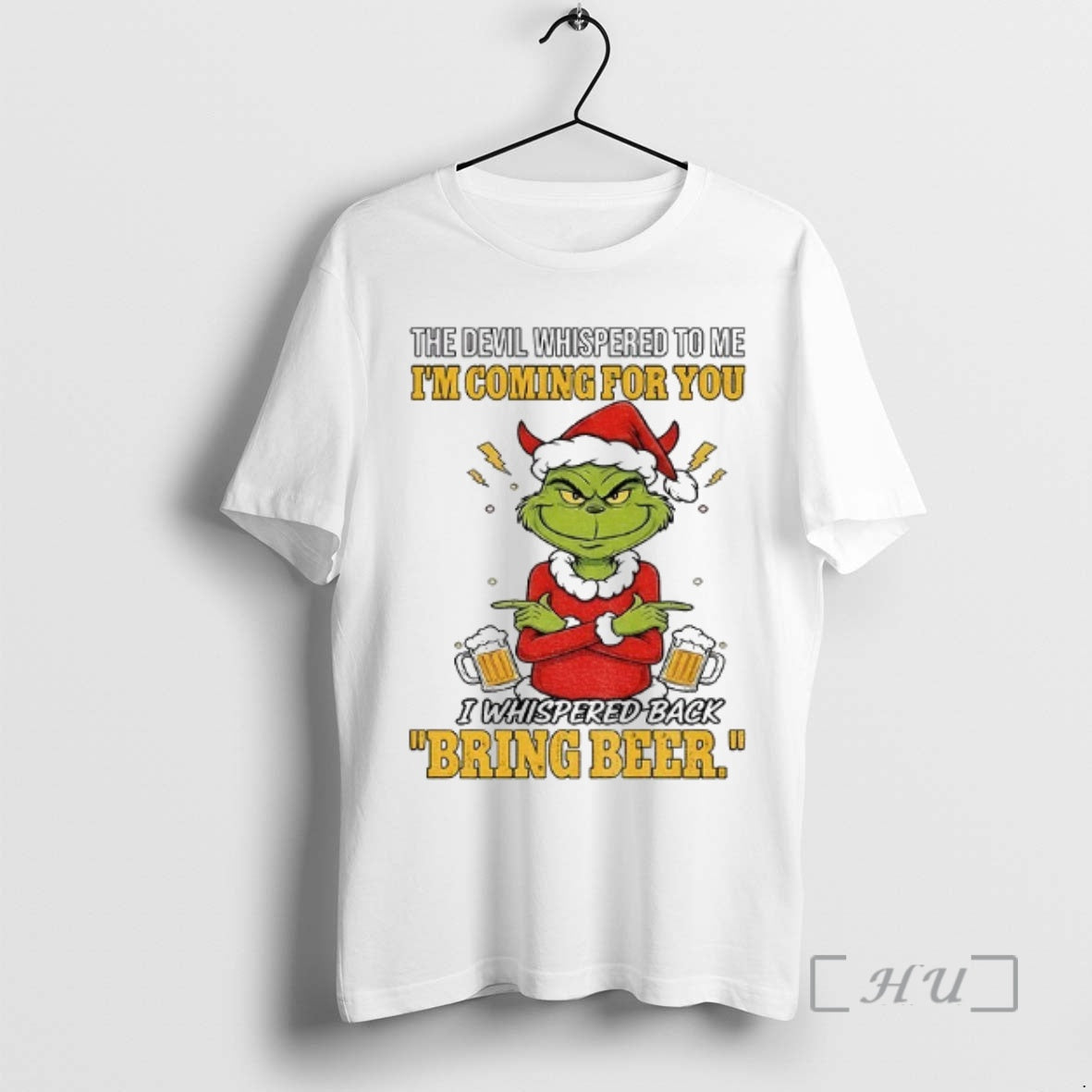 Officials Grinch Santa The Devil Whispered To Me Im Coming For You Merry Christmas Premium
