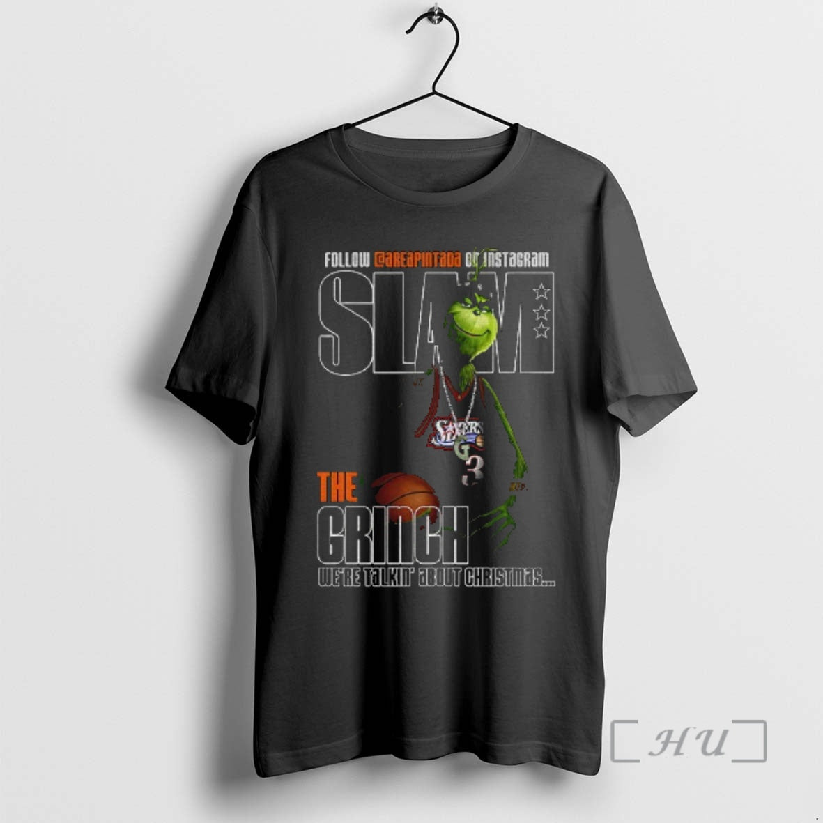 Officials Grinch X Allen Iverson Philadelphia 76ers Basketball Slam The Grinch Were Talkin About Christmas