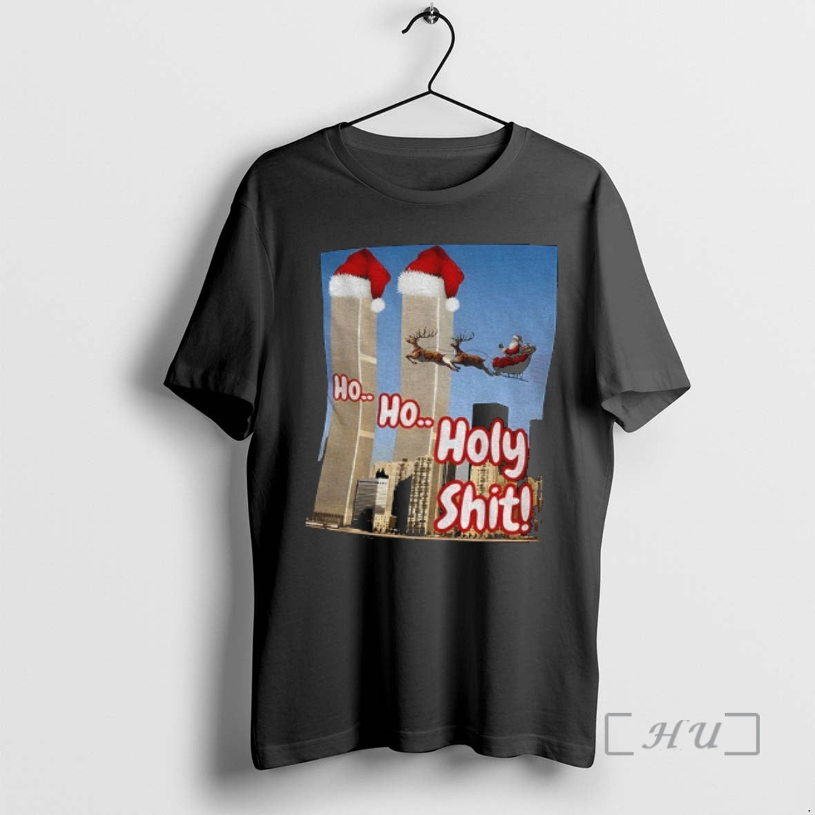 Officials Ho Ho Holy Shit Santa Offensive 9 11 Twin Tower Joke Christmas Premium