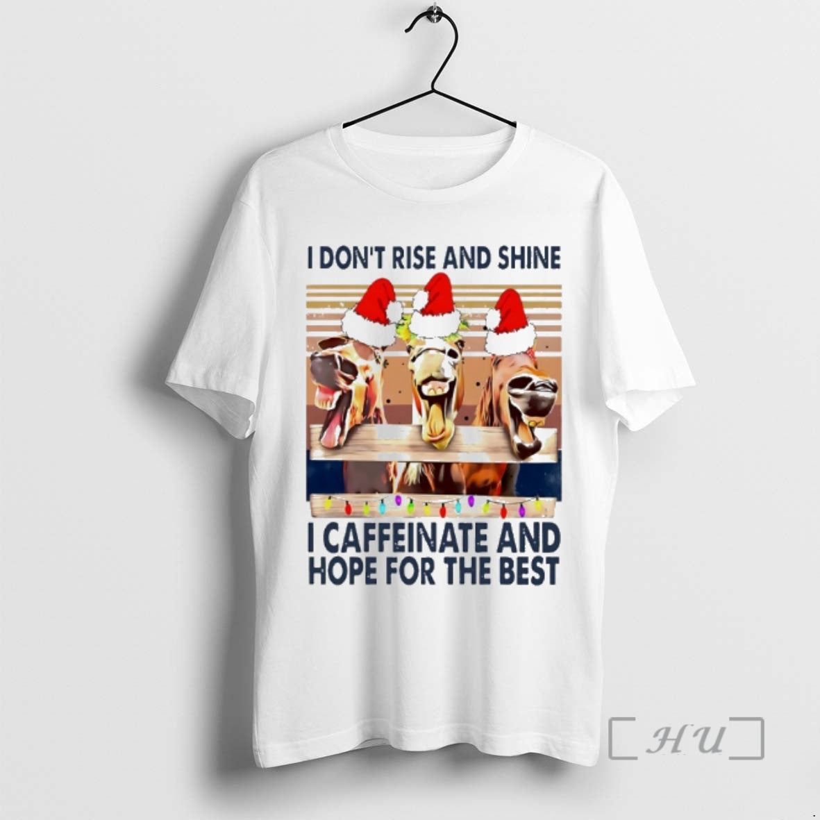 Officials Horse Santa I Dont Rise And Shine I Caffeinate And Hope The Best Premium