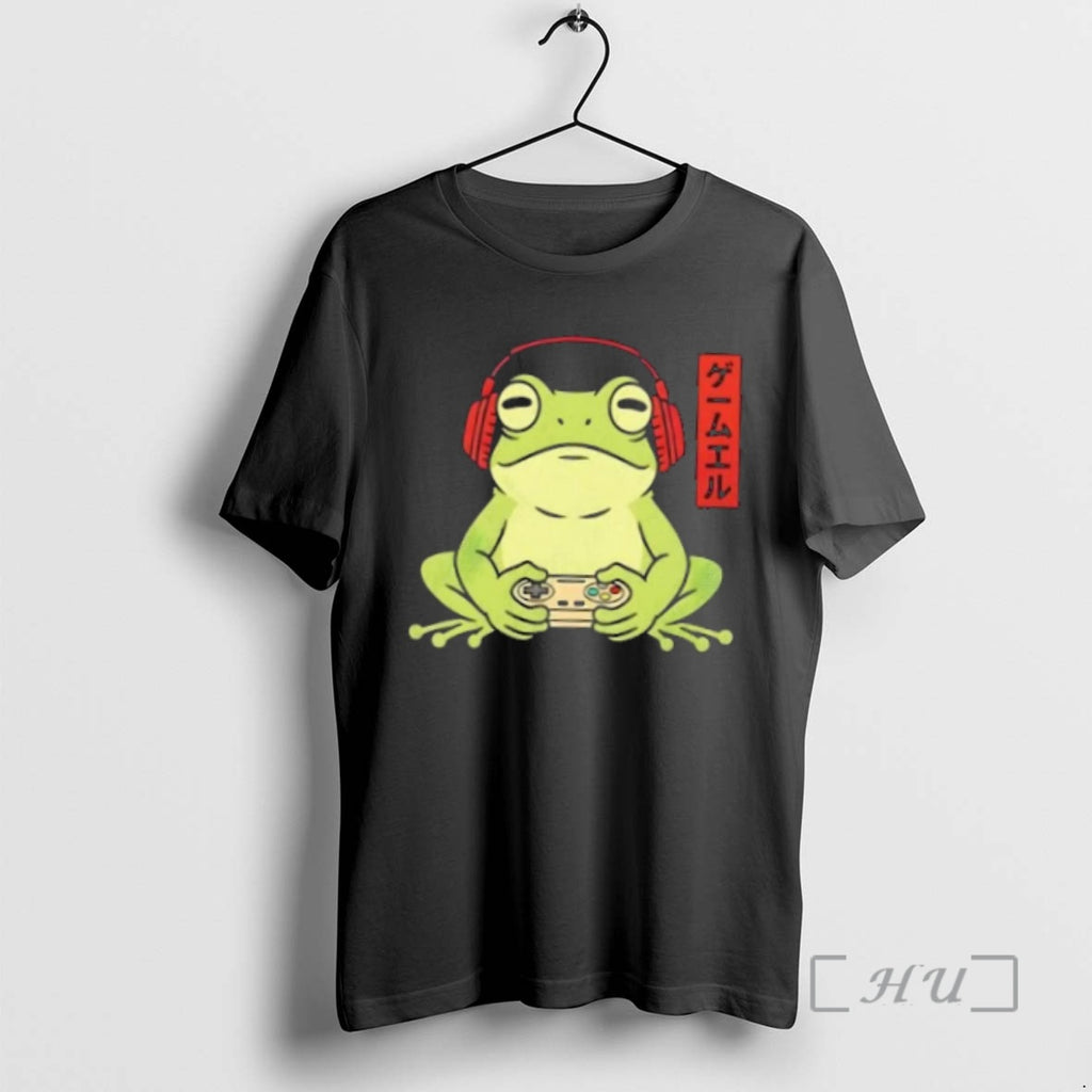 Officials Japanese Gamer Frog Art Funny Vintage Gaming