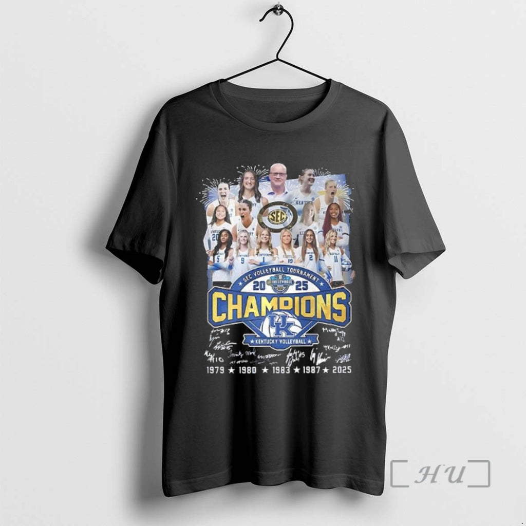 Officials Kentucky Wildcats Sec Womens Volleyball Champions 2025 Player Signature Celebration Premium T Shirts Sweater