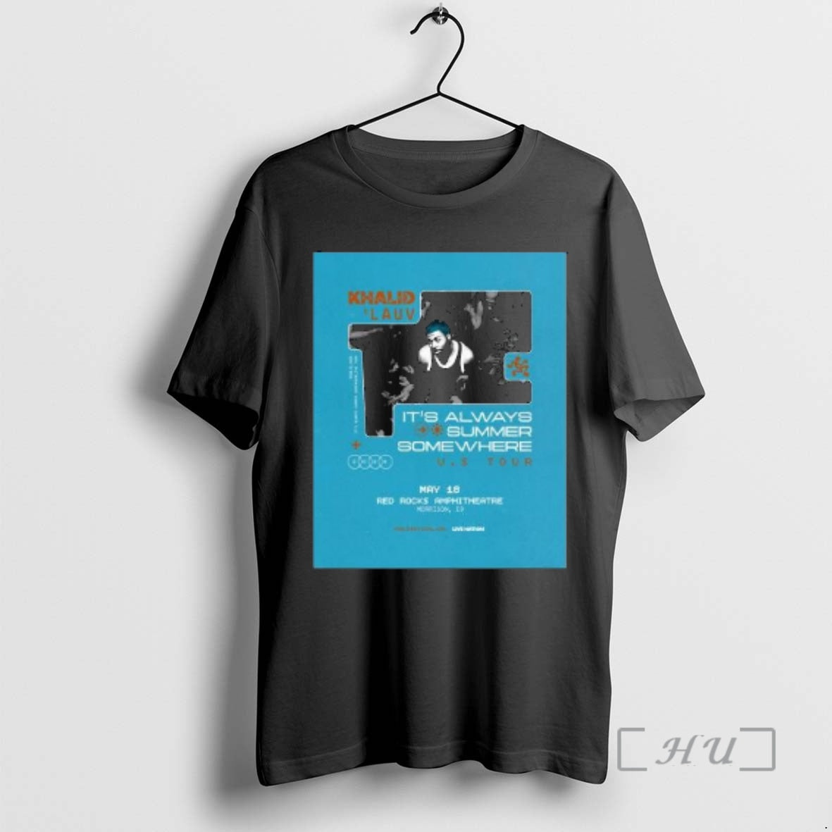 Officials Khalid Lauv Its Always Summer Somewhere Us Tour 2026 Circle Black Premium T Shirts
