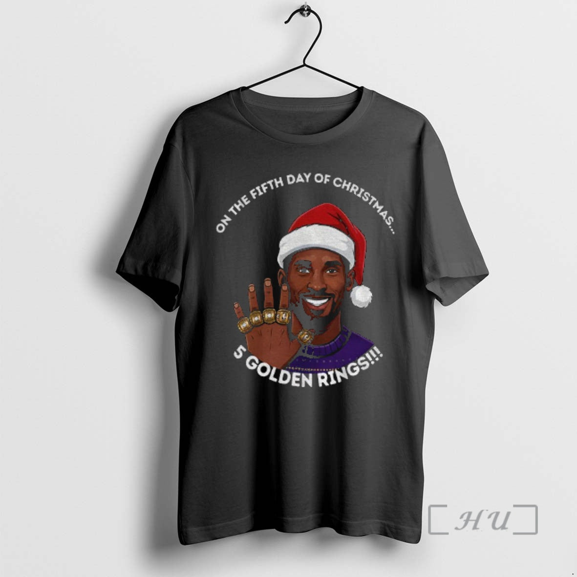 Officials Kobe Bryant 5 Golden Rings On The Fifth Day Of Christmas Premium T Shirts