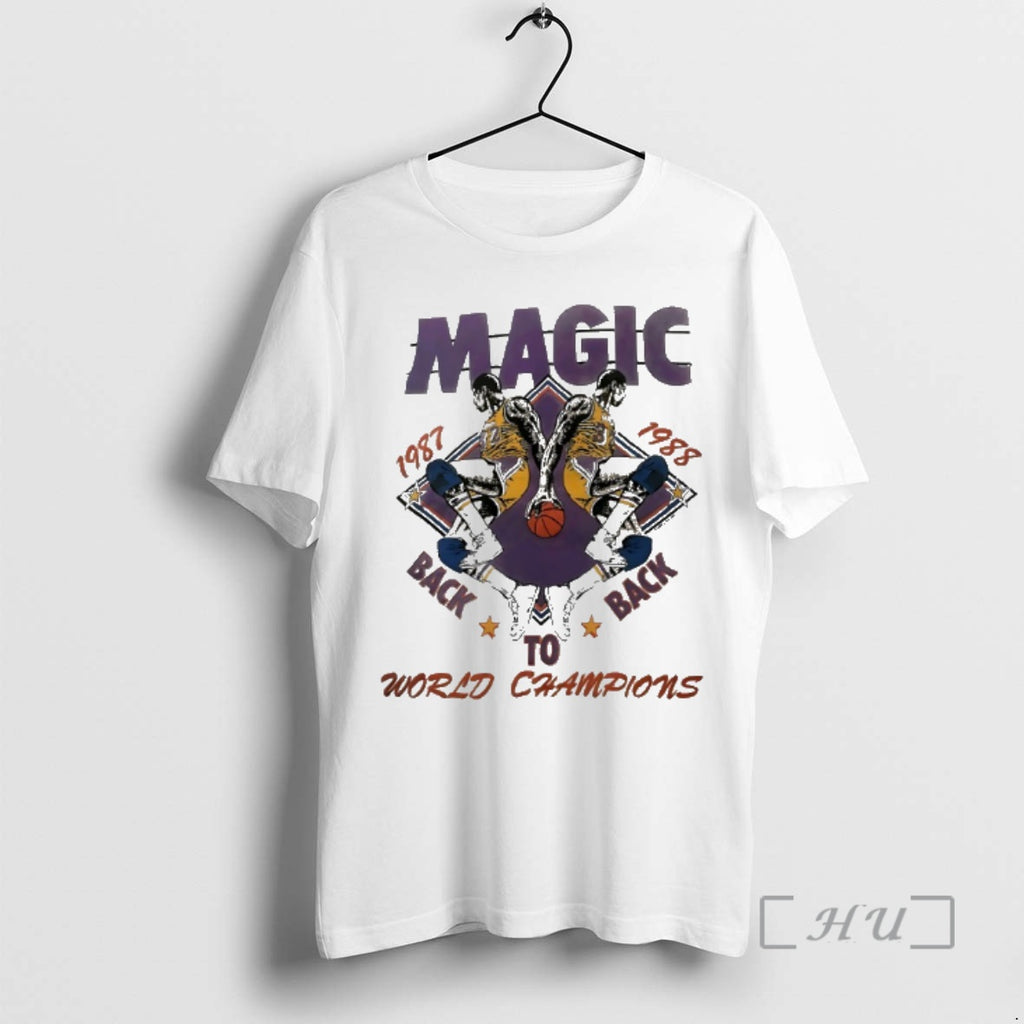 Officials Lakers Magic Johnson Back To Back 1987 1988 World Champions Premium T Shirts Sweater