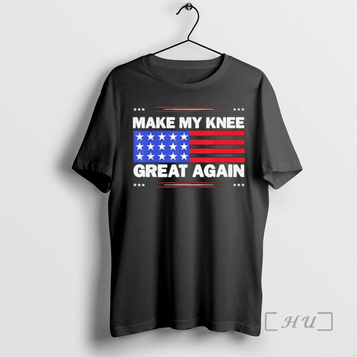Officials Make My Knee Great Again Injury Healing Joke American Flag Premium T Shirts Sweater