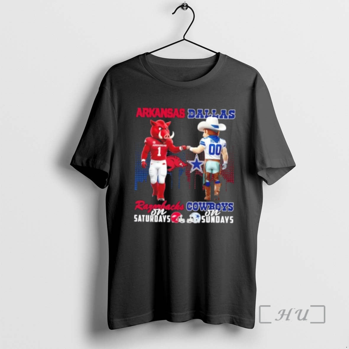 Officials Mascots Arkansas Razorbacks On Saturdays X Dallas Cowboys On Sundays Skyline Premium T Shirts