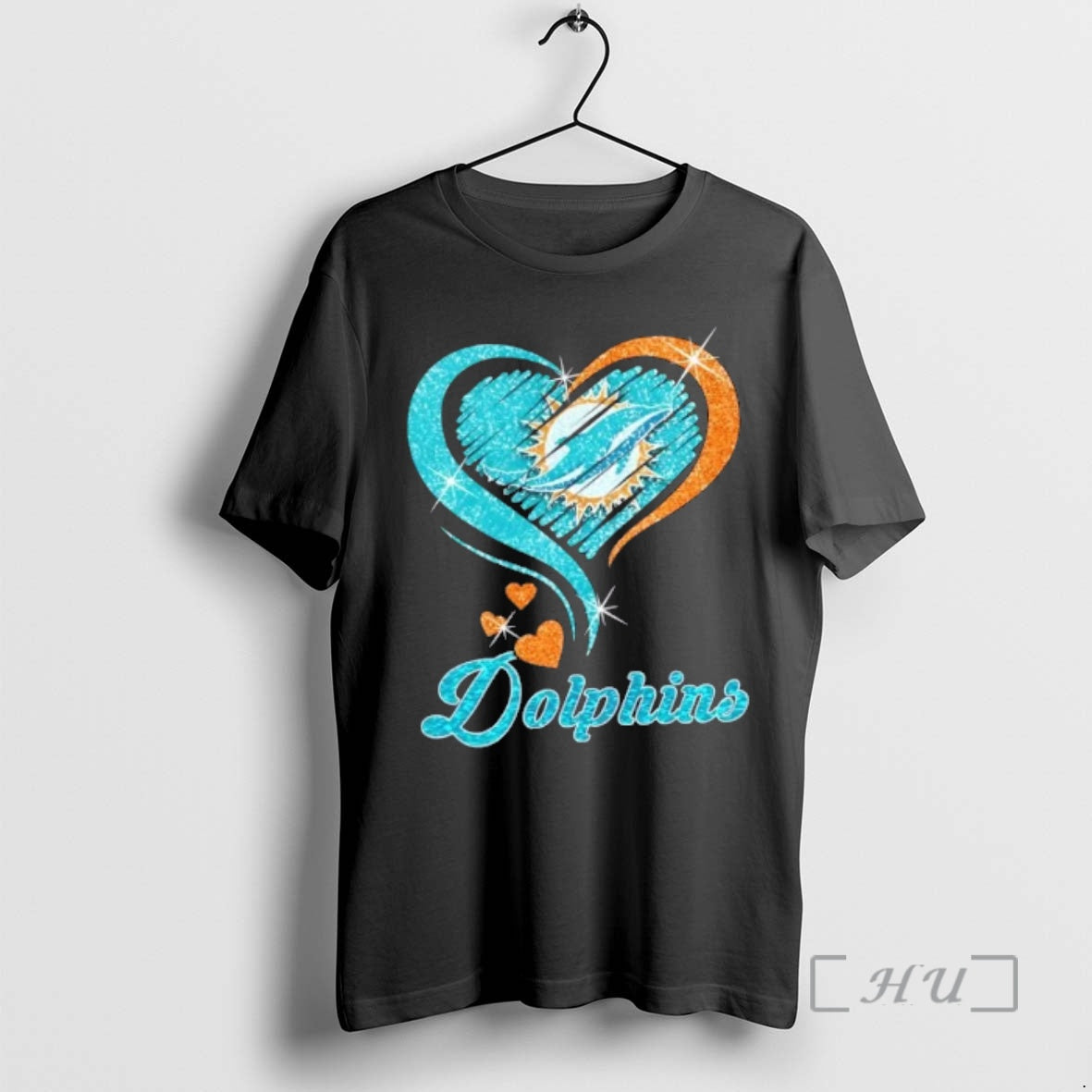 Officials Miami Dolphins Football In Glitter Heart Fans