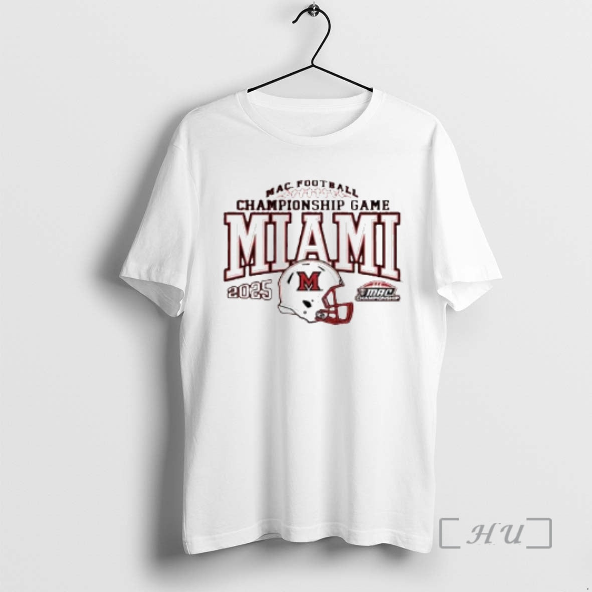 Officials Miami Redhawks 2025 Mac Football Championship Bound Helmet Circle White Premium T Shirts Sweater