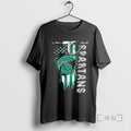 Officials Michigan State Spartans Football Battle Shattered Usa Flag Rip Design Premium T Shirts Sweater