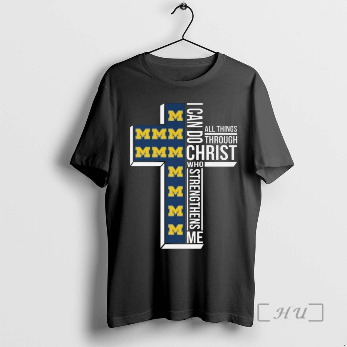 Officials Michigan Wolverines I Can Do All Things Through Christ Who Strengthens Me Cross Premium