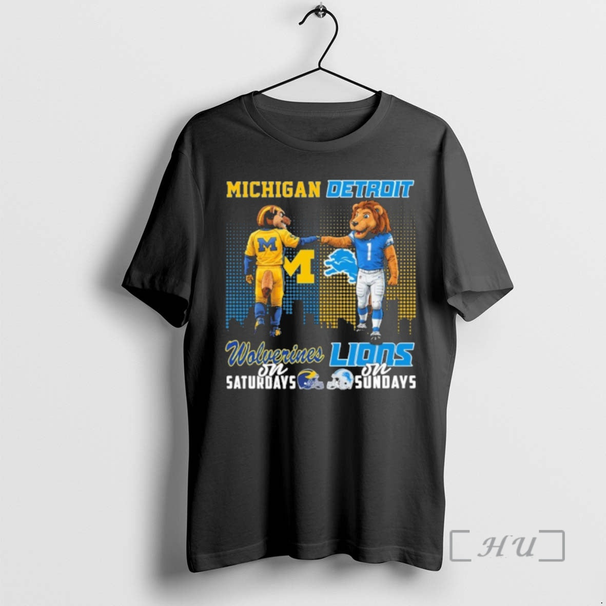 Officials Michigan Wolverines On Saturdays X Detroit Lions On Sundays City Vintage Premium T Shirts