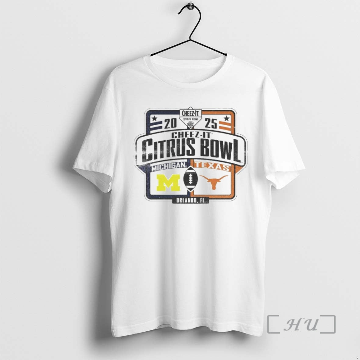 Officials Michigan Wolverines Vs Texas Longhorns 2025 Citrus Bowl Game Dueling Ornaments Premium T Shirts