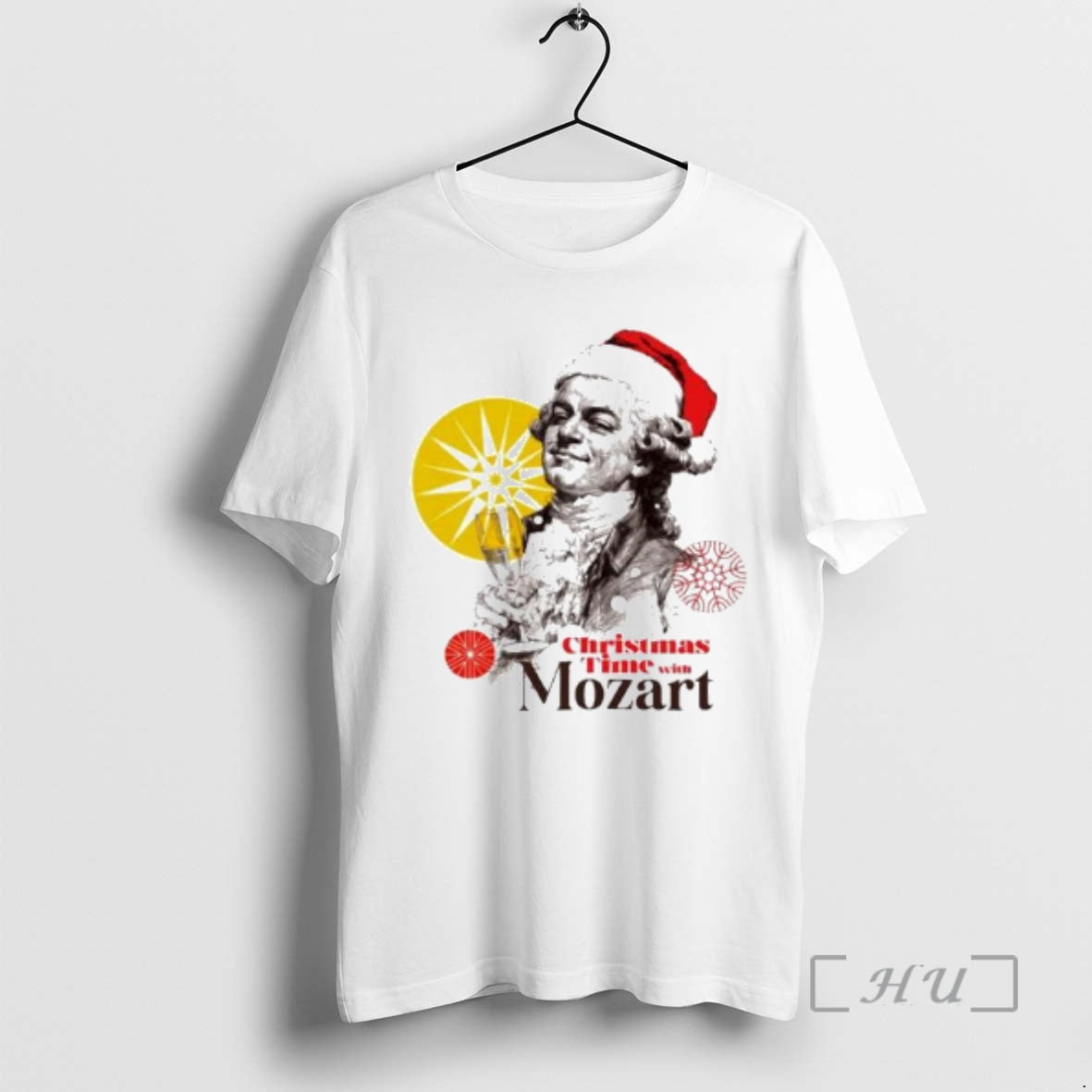 Officials Mozart With Santa Hat Christmas Time Ornaments