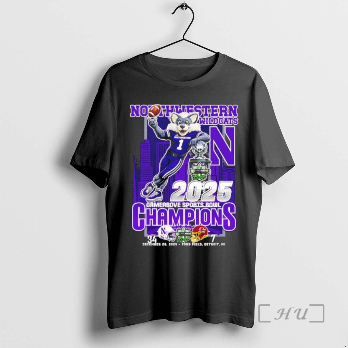 Officials Northwestern Wildcats 2025 Gameabove Sports Bowl Champions Mascot Skyline