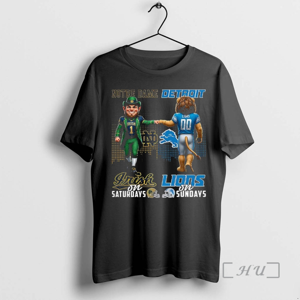 Officials Notre Dame Fighting Irish On Saturdays Vs Detroit Lions On Sundays Mascot Premium