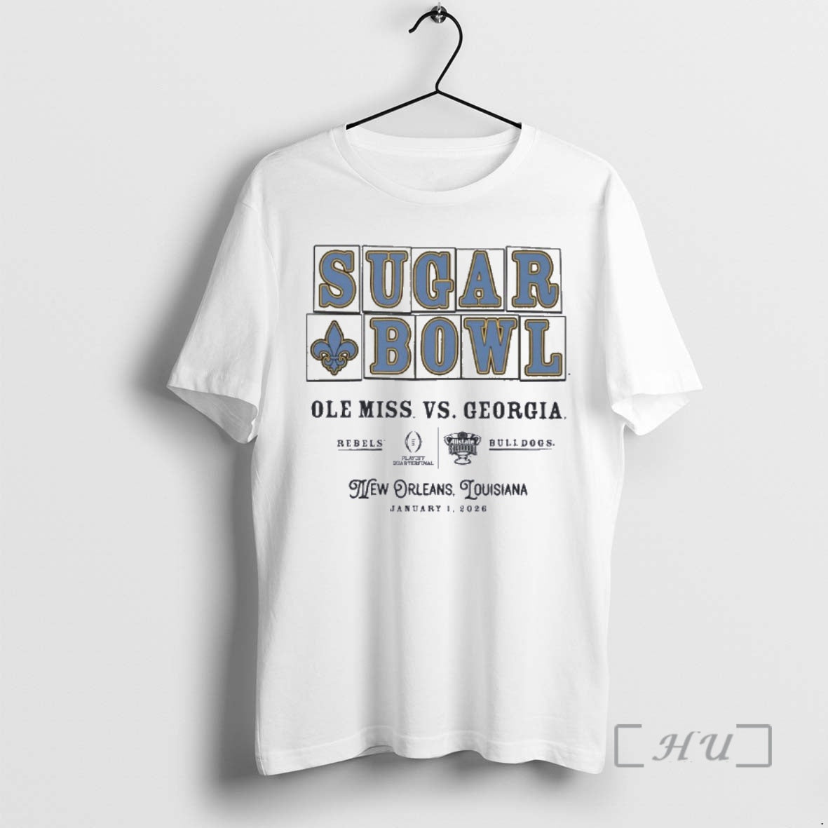 Officials Ole Miss Vs Georgia 2026 Allstate Sugar Bowl Street Tiles Adult Premium T Shirts