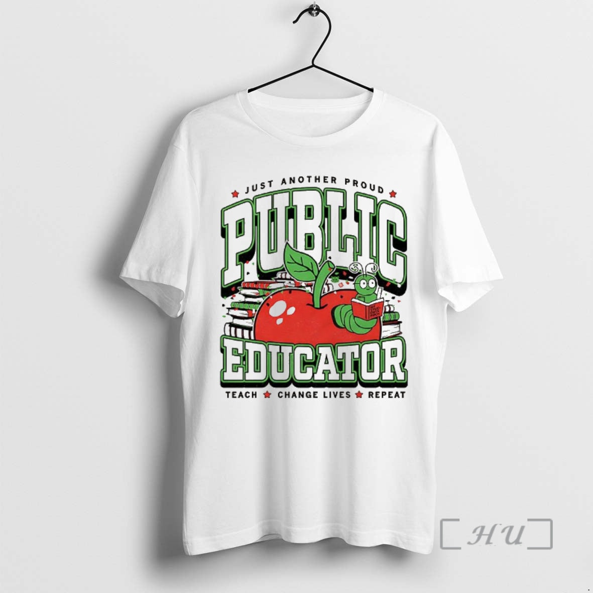 Officials Public Educator Just Another Proud Teacher Change Lives Repeat Knowledge Worm Premium T Shirts
