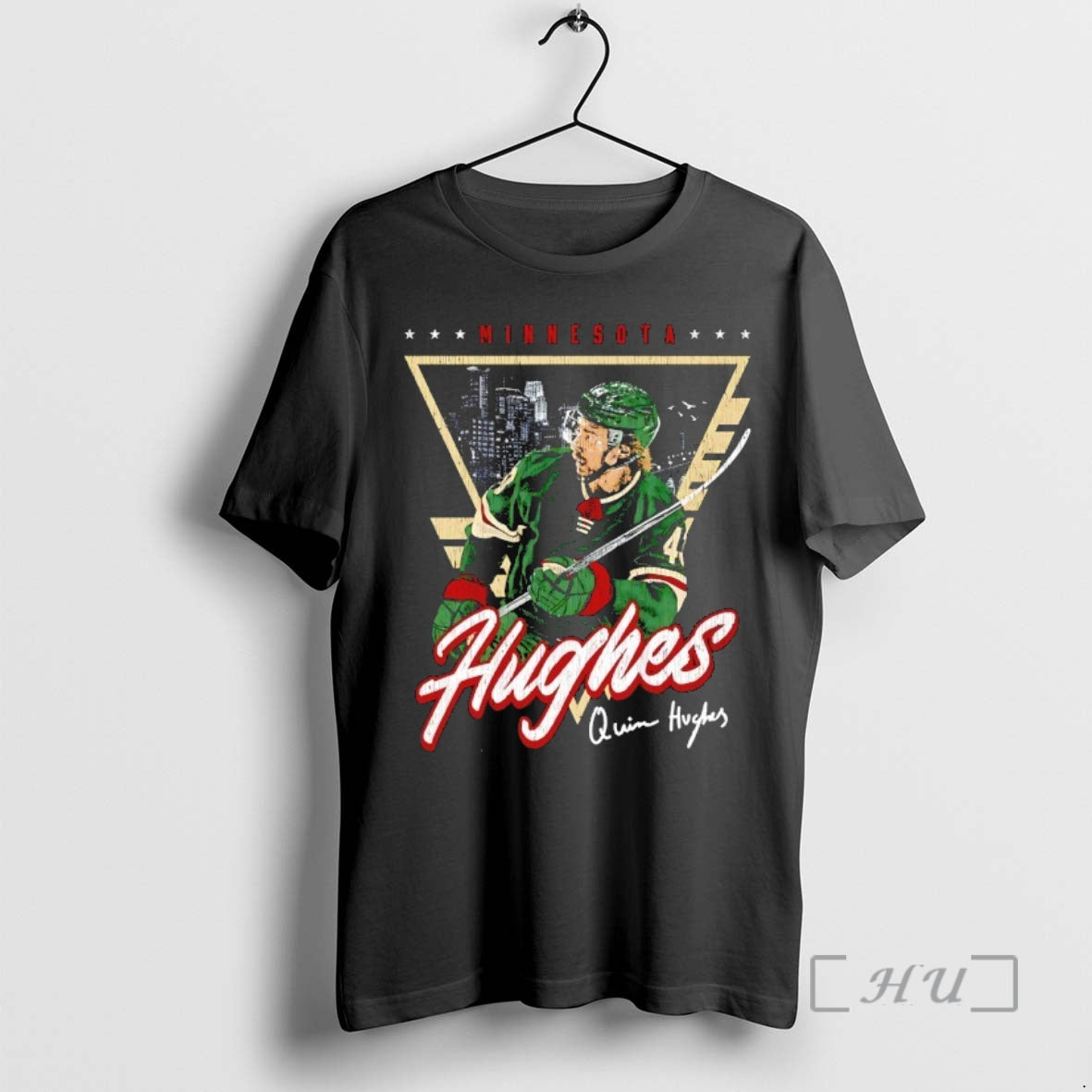 Officials Quinn Hughes Minnesota Wild Hockey Triangle Graphic